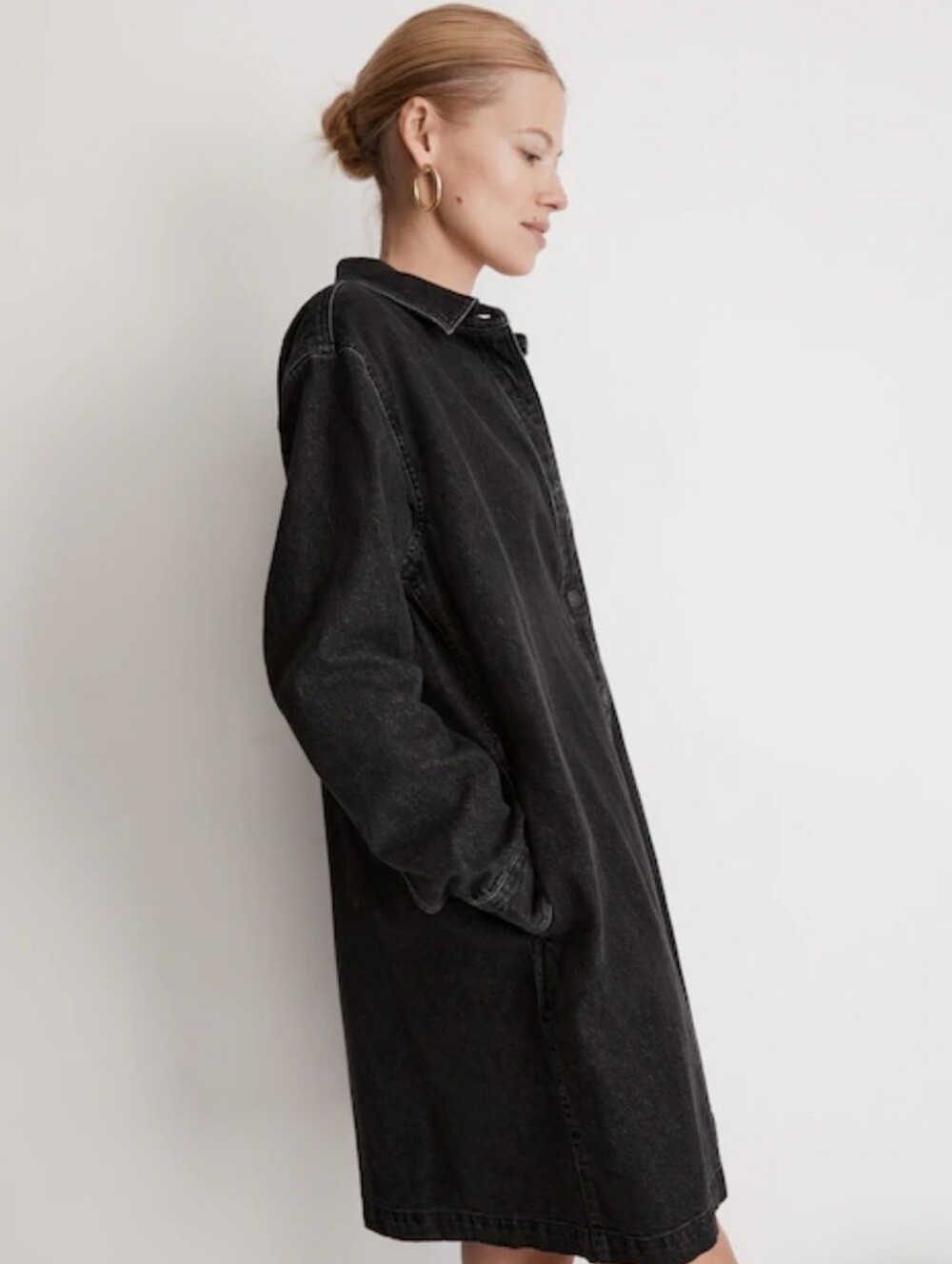 Madewell Oversized Denim Shirtdress in Lunar Wash 2X